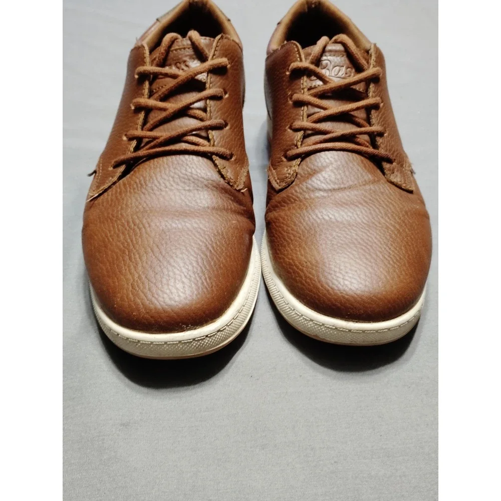Bass Shoes Men 10 Brown Peeble Leather Lace Up Classic Old Money Dress Shoes EUC